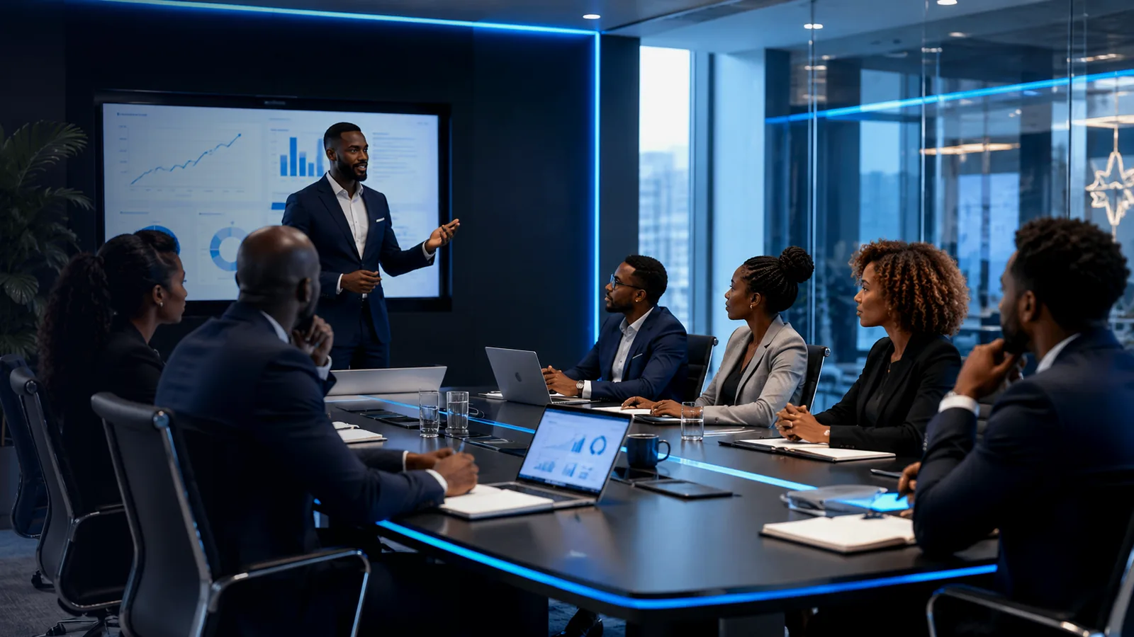 Équipe africaine de XEON DIGITAL AGENCY en environnement digital moderne